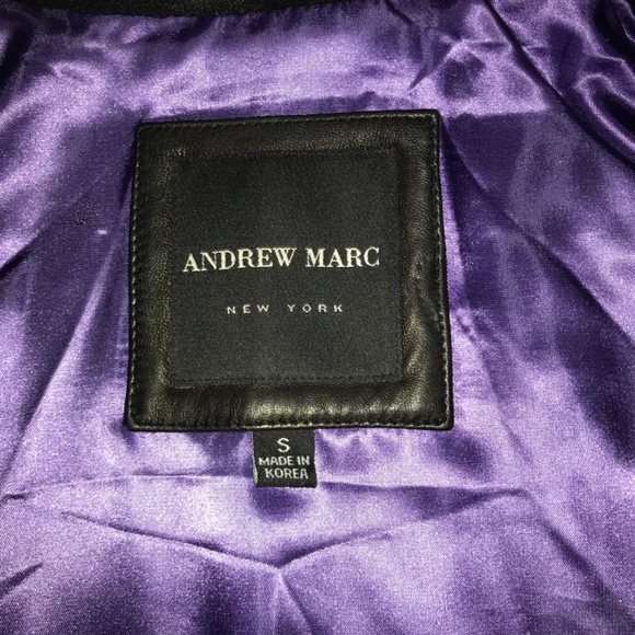 Andrew Marc black lamb skin leather jacket. - Picture 4 of 5